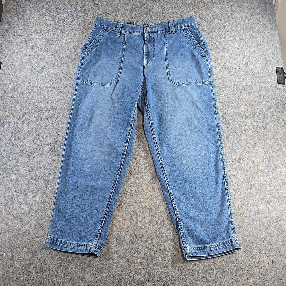 Old Navy OG Chino High Rise Ankle Jeans Womens Large Blue Denim Medium Wash
